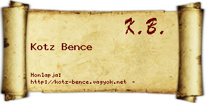 Kotz Bence névjegykártya